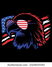 Eagle USA Celebrating America And 4th Of July With The American Flag