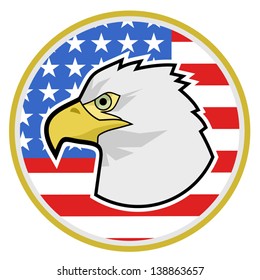 Eagle with USA flag