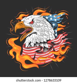 Eagle USA Flag Fire