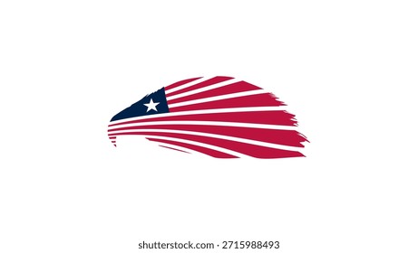 Eagle USA Flag , flache Farbgrafik
