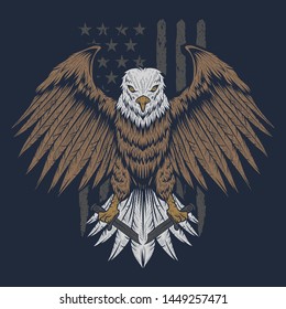 eagle usa flag vector illustration for your company or brand
