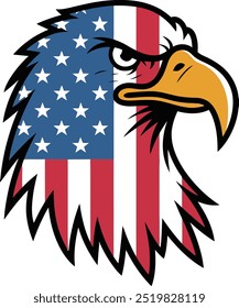 Eagle vector with American flag