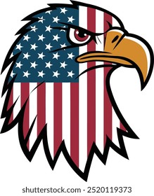 Eagle vector with American flag