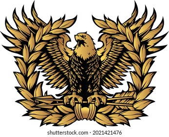 Eagle vector art (black and golden gardient colors)