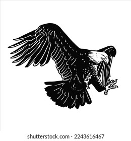 Eagle vector art, icon, drawn