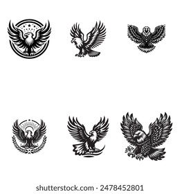 Eagle vector art silhouette design 