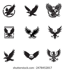 Eagle vector art silhouette design 