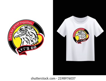 Plantilla de diseño de camiseta de arte de vector Eagle