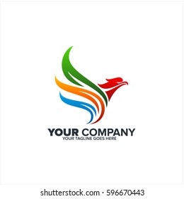eagle vector colorful in abstract shapefor logo icon