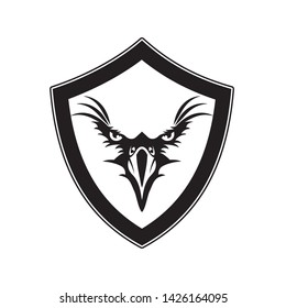 Eagle Vector Design Black with shield