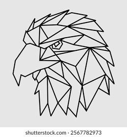 The Eagle vector, Falcon vector, geometric art, line, logo, wall art, symbol. Abstract vector illustration. Graphic design.