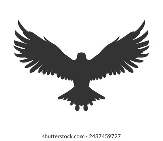 águila vector alas voladoras. logo icono vector. negro aislado fondo blanco