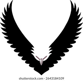 eagle vector flying wings. logo icon vector.  black isolated white background. Eagle mascot spread the wings. a majestic eagle soaring with its wings spread wide, perfect for logos, tattoos, wildlife.