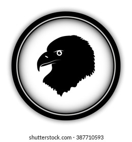 eagle - vector icon; round  button with shadow