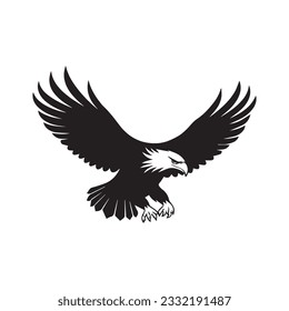 Eagle vector illustration. American symbol of freedom illustration of flying eagle isolated on white background.