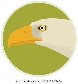 Eagle Vector illustration of bird in round frame set