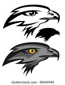 eagle vector illustration - black and white mascot and in color