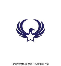 eagle vector illustration for icon, symbol or logo. eagle head flat logo