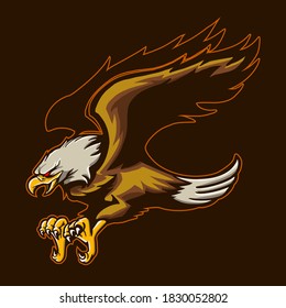 eagle vector illustration isolated on dark background