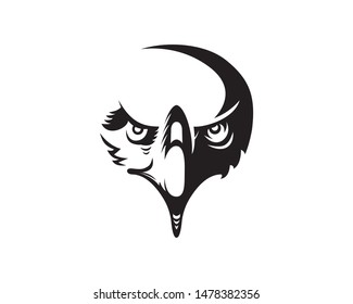 Eagle vector illustration in monochrome. Black and white. Can be used as tattoo design, decal, stencil, vinyl, tshirt printing.