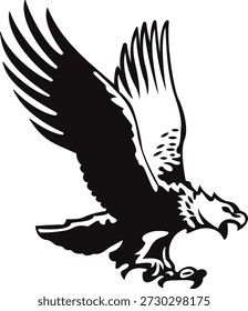 Eagle Vector Illustration Powerful Eagle of Prey in Flight