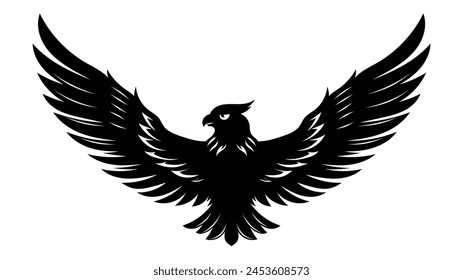 Eagle vector illustration. Silhouette of Bald Eagle Logo or symbol