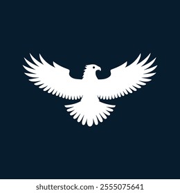Eagle vector logo with art silhouette design concept
