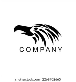 eagle vector logo design, eagle head art black company