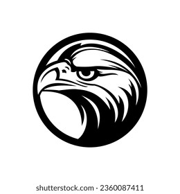 Eagle vector logo design inside circle. Logo element template