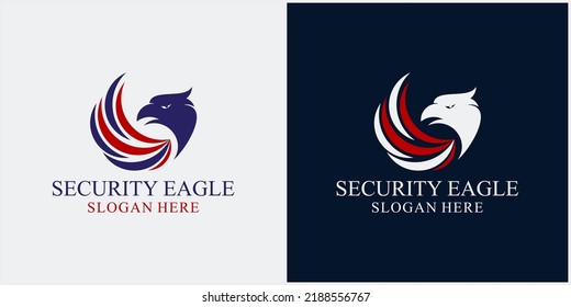 Eagle Vector Logo, eagle protection Eagle logo template design with vector shield combination,