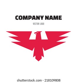 Eagle - vector logo template concept illustration. Bird wings sign in classic graphic style for business company. Design element. 