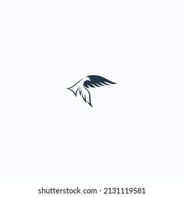 Eagle vector logo template with negative space