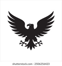 Eagle vector silhouette illustration on white background 