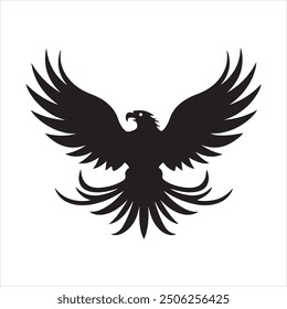 Eagle vector silhouette illustration on white background 