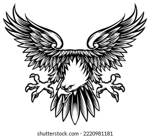 eagle vector, silhouette vector, isolated illustration abstract pattern on white background