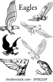 eagle vector silhouettes