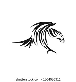Eagle vector silhouette,tribal abstract illustration