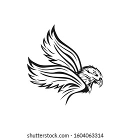 Eagle vector silhouette,tribal abstract illustration