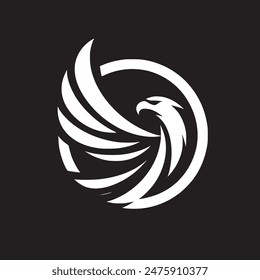 Eagle vector in simple elegant black and white color 