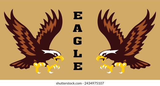 Eagle vector. This vector illustration can be used as a print on T-shirts, tattoo element or other uses