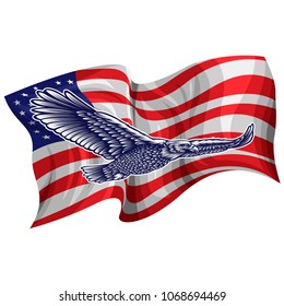 Eagle vector white American flag