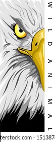 Eagle view, half picture of eagle for logo design, shirt, poster and other aplications 