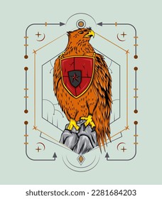 eagle vintage graphic print t shirt design