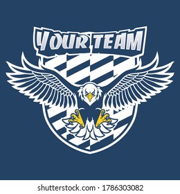 Eagle vintage logo, The flying eagle. Vector emblem. Eagle logo - vector illustration, emblem design on dark background, concept bird eagle