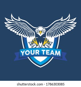 Eagle vintage logo, The flying eagle. Vector emblem. Eagle logo - vector illustration, emblem design on dark background, concept bird eagle