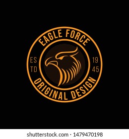 eagle vintage simple logo template for stamp and emblem