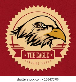 The eagle vintage style, illustration by vector design.
