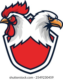 Eagle vs Rooster into the Shield Design