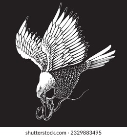 eagle vs snake artwork for your clothing brand