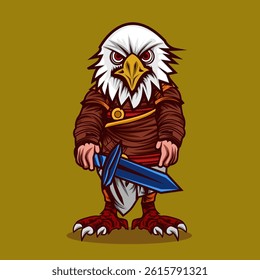 Eagle Warrior with Sword Illustration